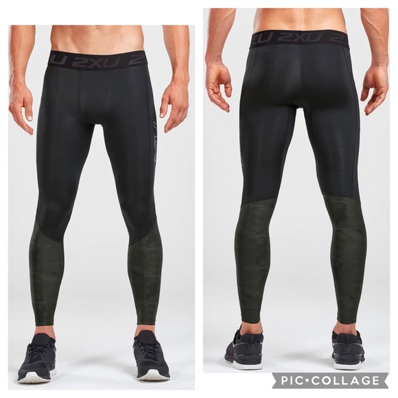 Men’s 2XU Accelerate Compression Tights Black & Camo (Large Tall) - Picture 1 of 14